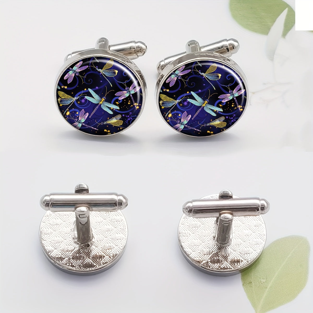 Metal Dragonfly Cufflinks Set of 2 for Men and Women Formal Accessories