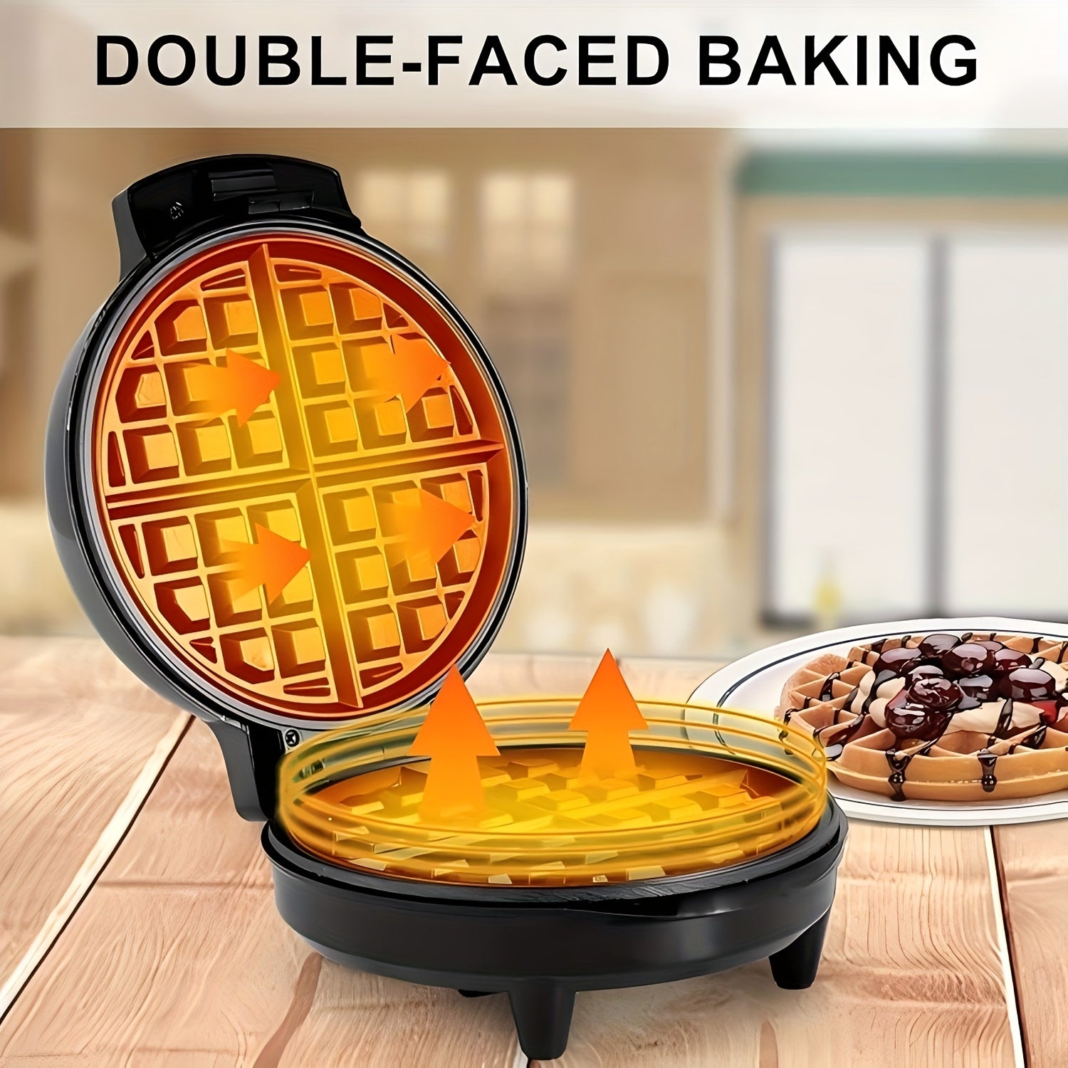 Sandwichera de 7 pulgadas con control de temperatura ajustable, placas antiadherentes, mango de tacto frío