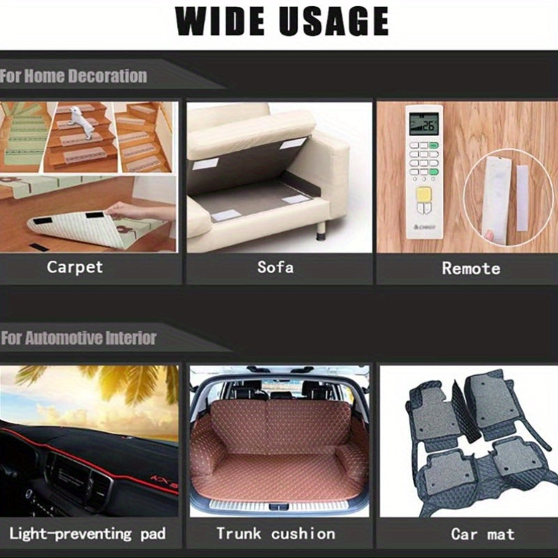 Set of 10 Pairs Rug Grippers Tape Non-Slip Washable Adhesive for Indoor Use