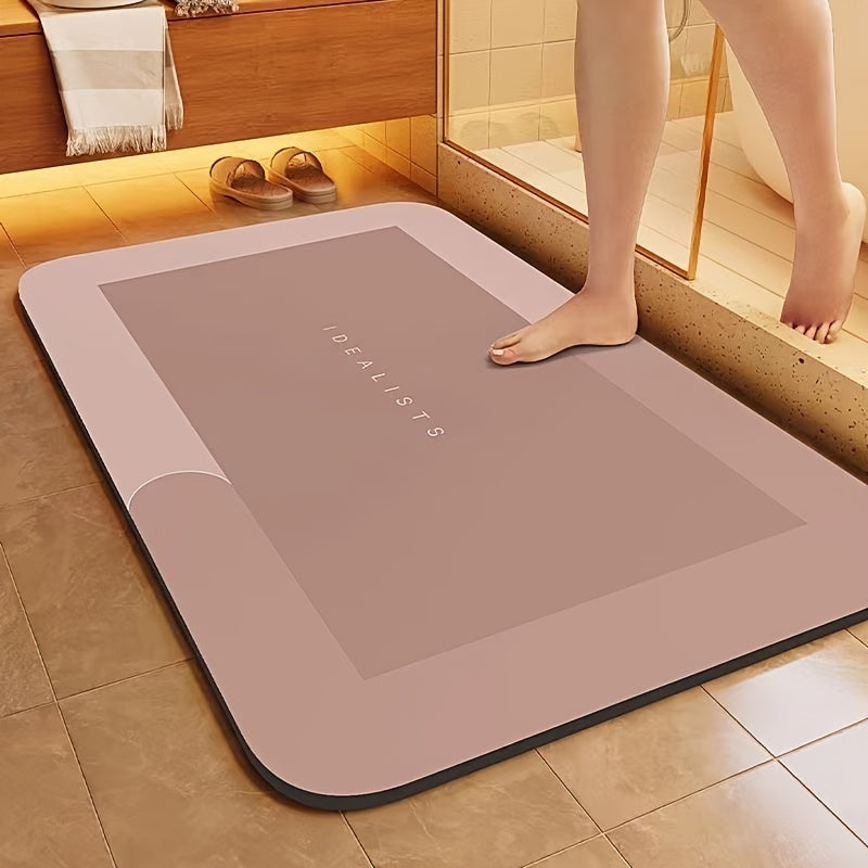 Alfombra de baño de barro diatomácea de secado rápido, antideslizante, absorbente de agua, lavable a máquina