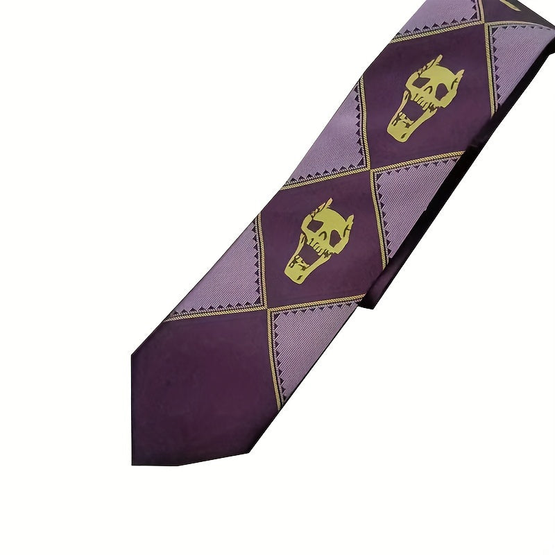 Anime JoJo Skull Head Necktie Purple Black Green Gift for Men