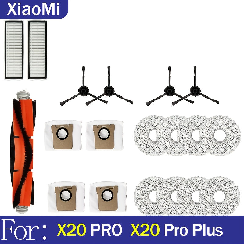 Robot Vacuum Replacement Parts Set Main Roller Side Brush HEPA Filter Mop Cloth Dust Bag