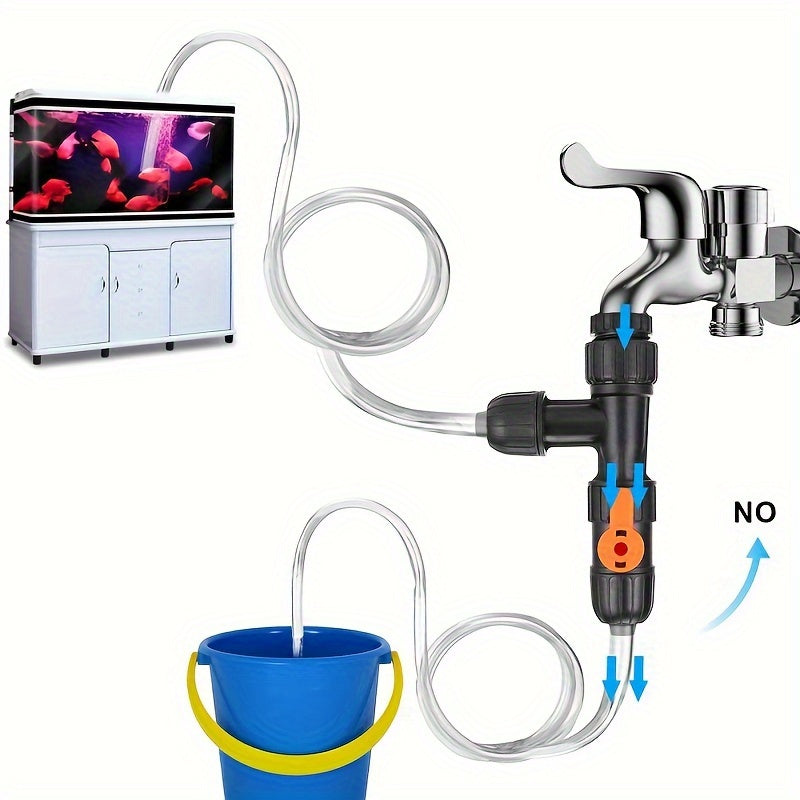 Aquarium Water Changer with Diverter Faucet Connector and Cleaning Tools