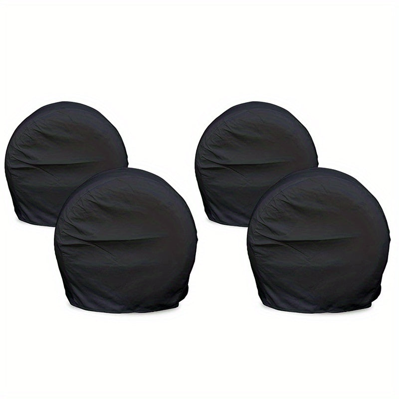 Juego de 4 fundas impermeables negras para neumáticos para camión, SUV, remolque, autocaravana, protectores de ruedas