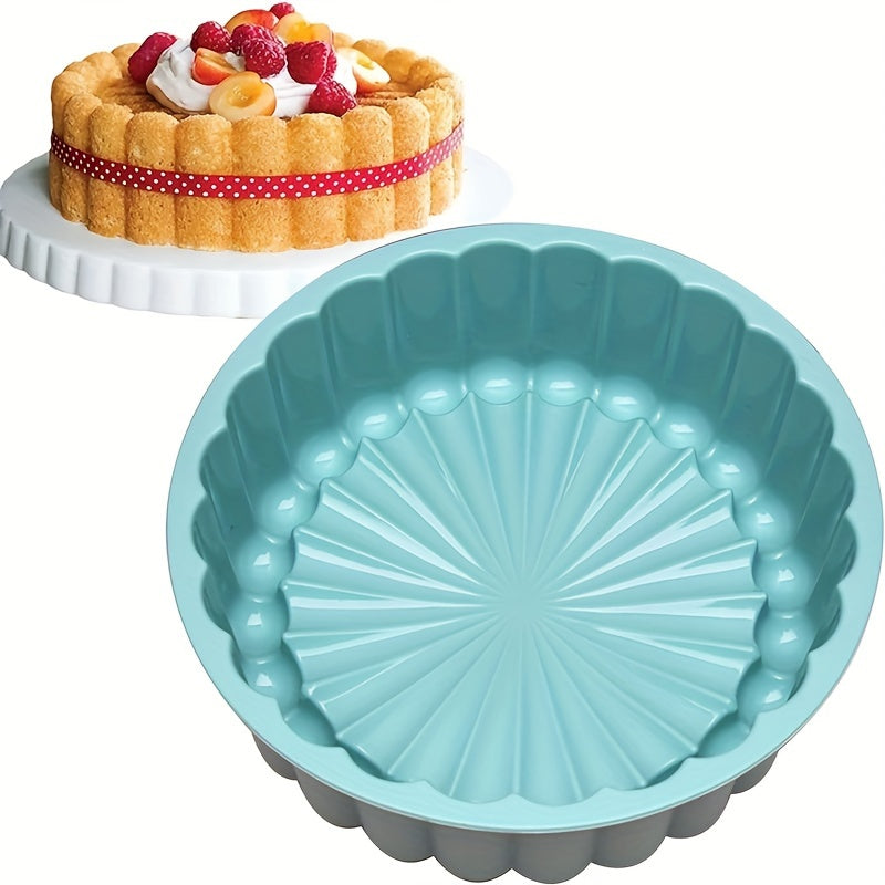 Silicone Cake Pan Reusable Round Mold for Baking Tarts Pies Brownies