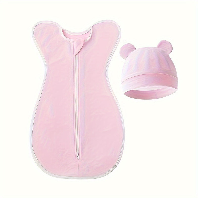 Set of Cotton Swaddle Blankets for Newborns All-Season Sleep Sacks with Zipper Closure