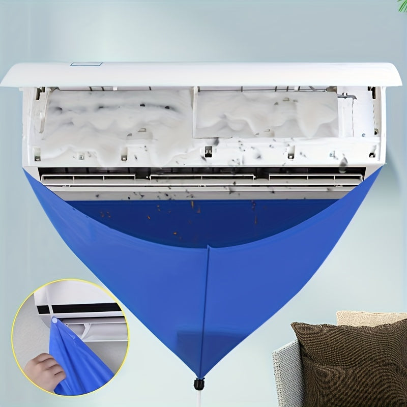 Reusable Waterproof Self-Adhesive AC Maintenance Cover for Wall-Mounted Air Conditioners