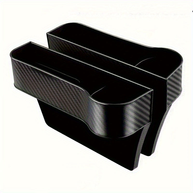 Car Front Seat Gap Storage Box Set Black Universal Organizer for Keys Phone