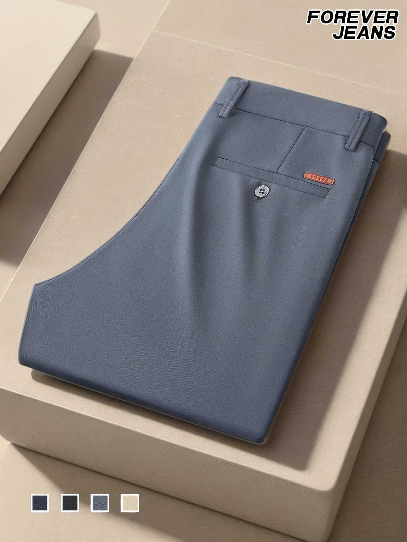 Мужские черные классические брюки из эластичного полиэстера и спандекса для офиса и работы