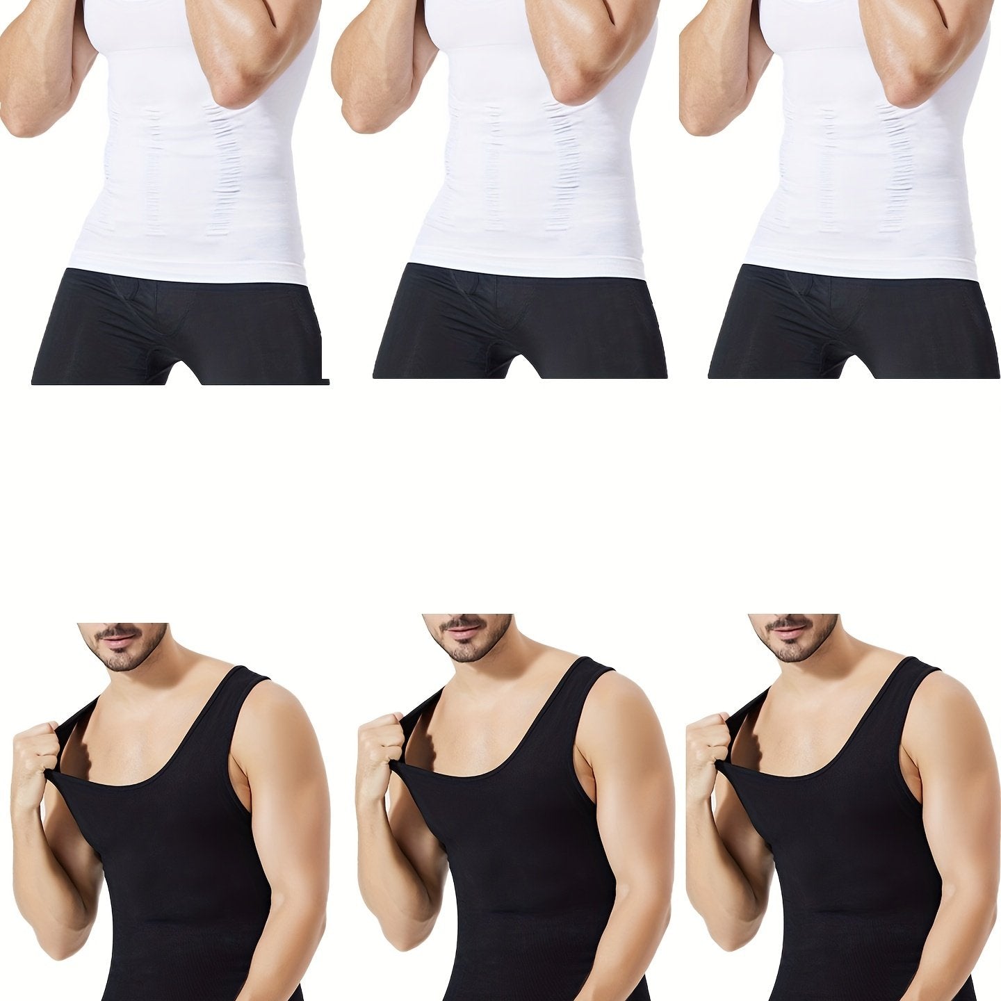 Men's Thermal Compression Tank Top for Abdomen Slimming Sleeveless High-Stretch Nylon Casual