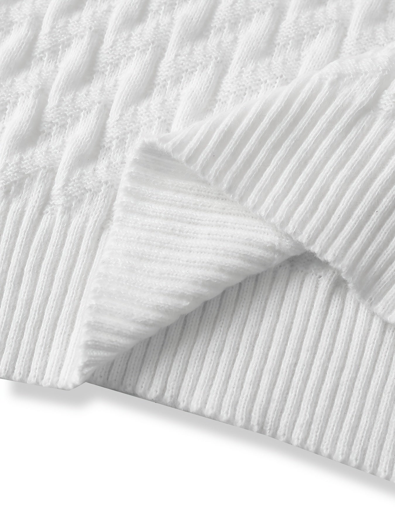 Men's Plus Size Knit Sweater with Button Detail Fall Winter Polyester Solid Slim Fit