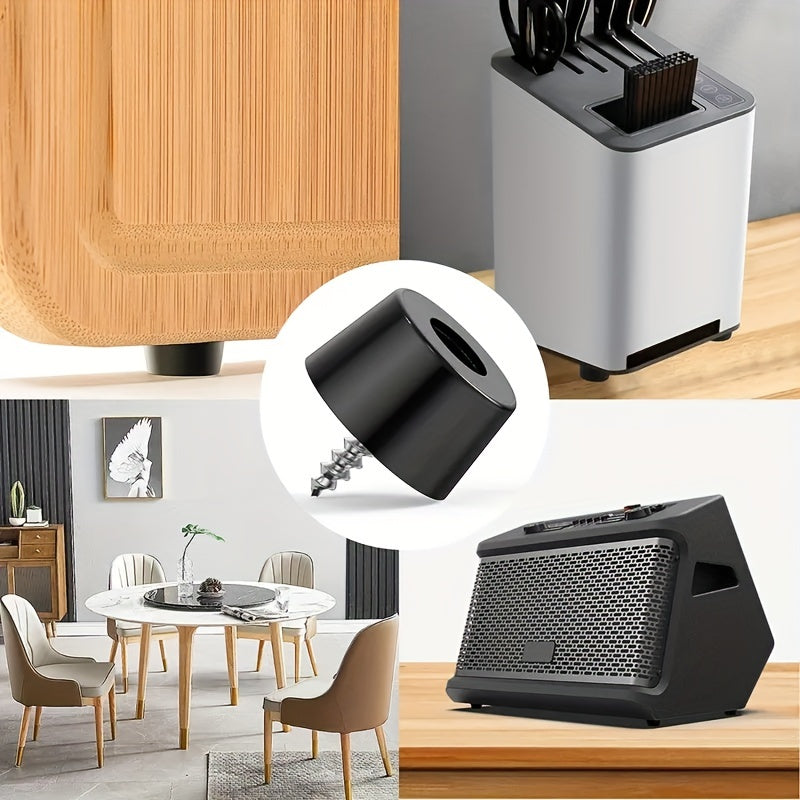 12 Rubber Foot Mats with Stainless Steel Screws for Furniture and Electronic Devices