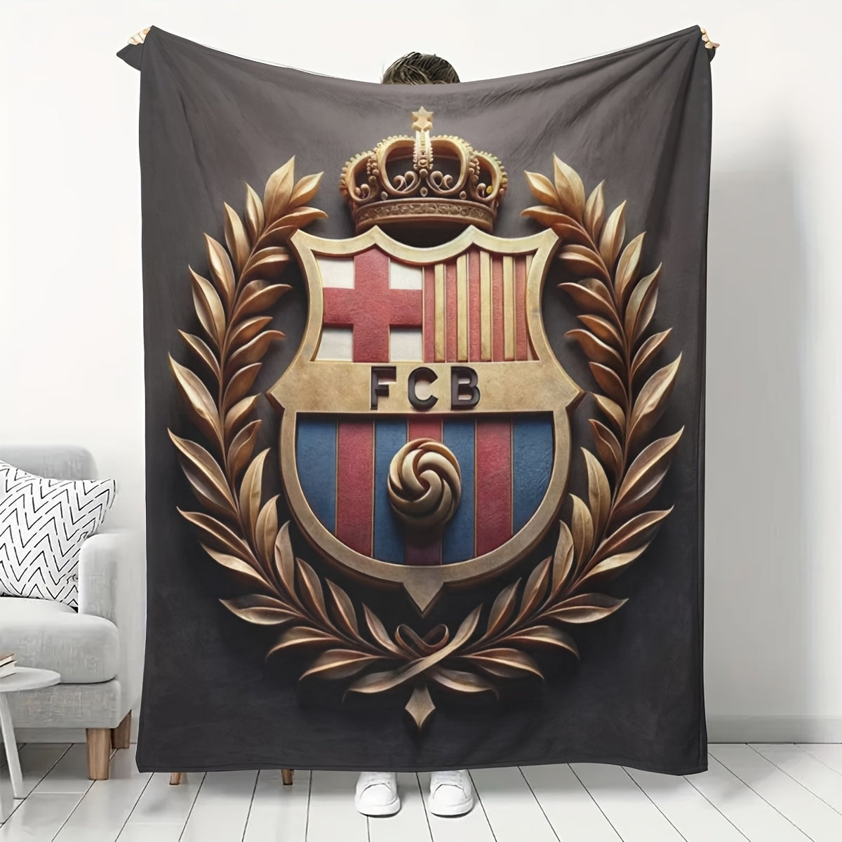 Manta de felpa estilo asiático, poliéster, ligera, para todas las estaciones, regalo para fanáticos del deporte