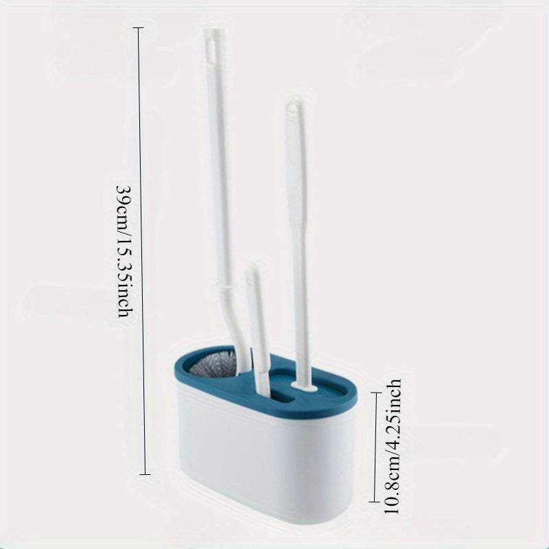Wall-Mounted Plastic Toilet Brush Set with Holder for Home Use
