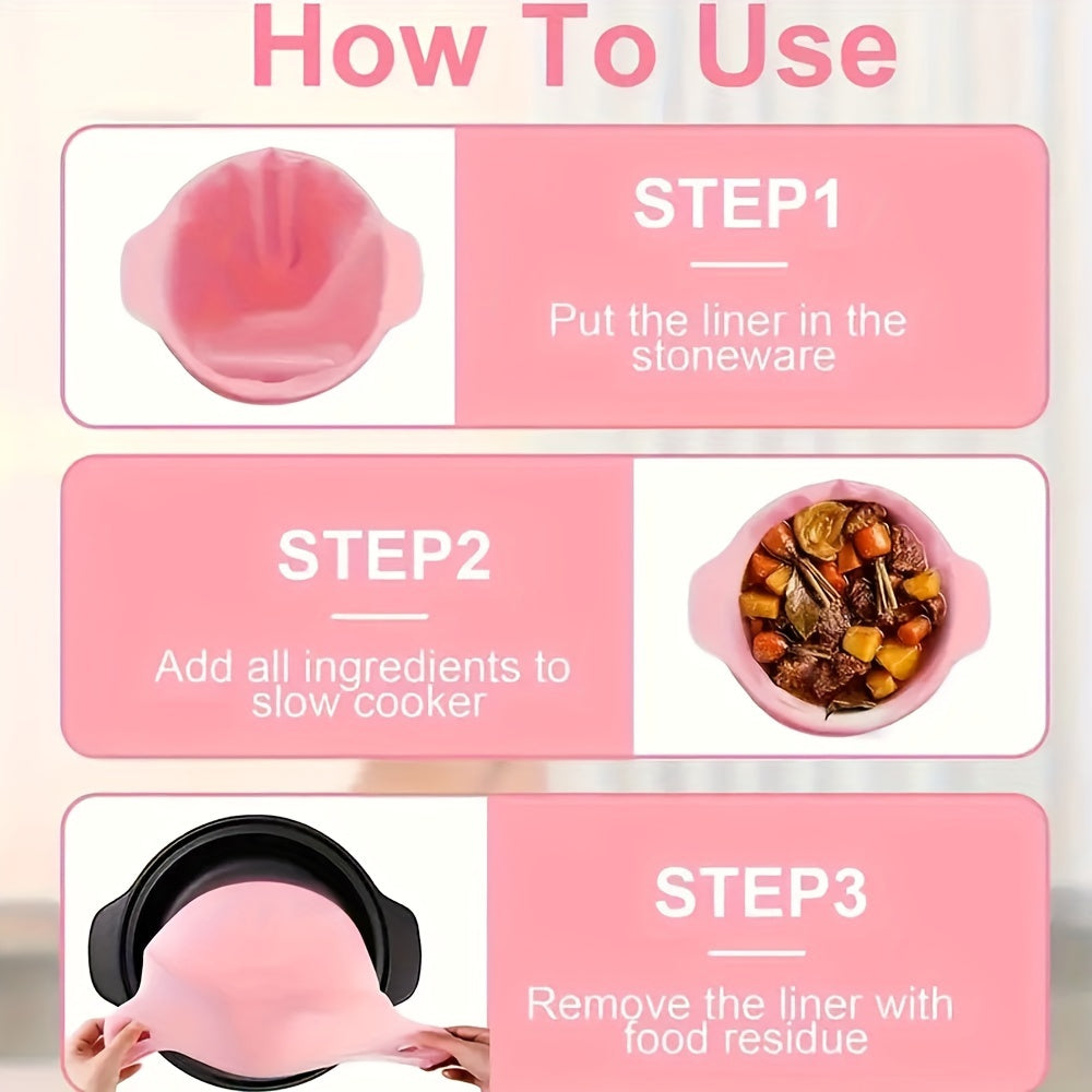 Silicone Slow Cooker Liner Reusable 6-8 Quart Leakproof Dishwasher Safe for Oval and Round Crock Pots