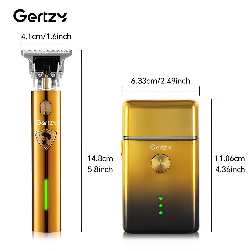 Professional Electric Hair Clipper Set 2pcs USB Rechargeable Lithium Battery 46-60min