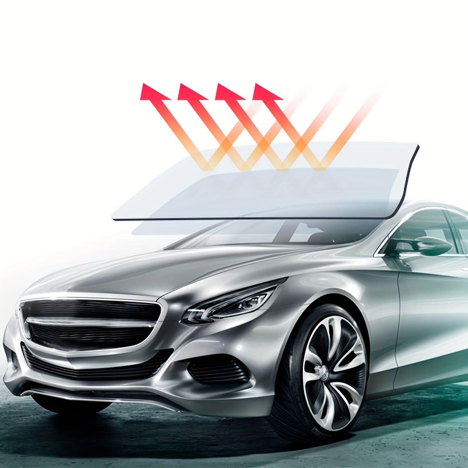 Avtomobil oynasi quyosh filtri Anti-UV yashil manzara stiker 50.8x299.72cm