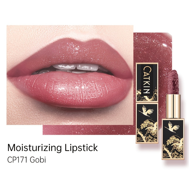 Red Carving Matte Lipstick Waterproof Long-Lasting Satin Finish for Smooth Red and Nude Lips