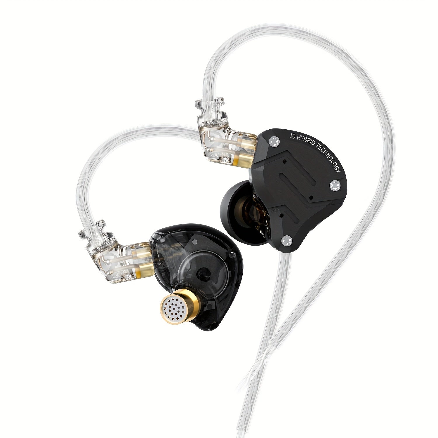 In-Ear Monitoring Headphones with 4BA 1DD Drivers HiFi Bass Detachable 2-Pin Cable