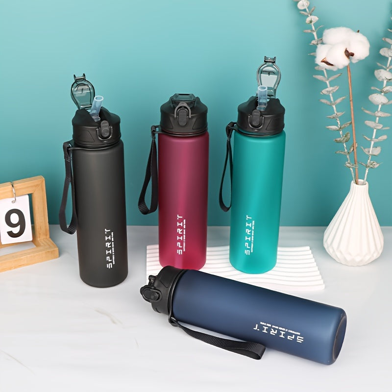 Large 21oz Water Bottle with Straw Leakproof Motivational Time Markers for Gym Travel Outdoor