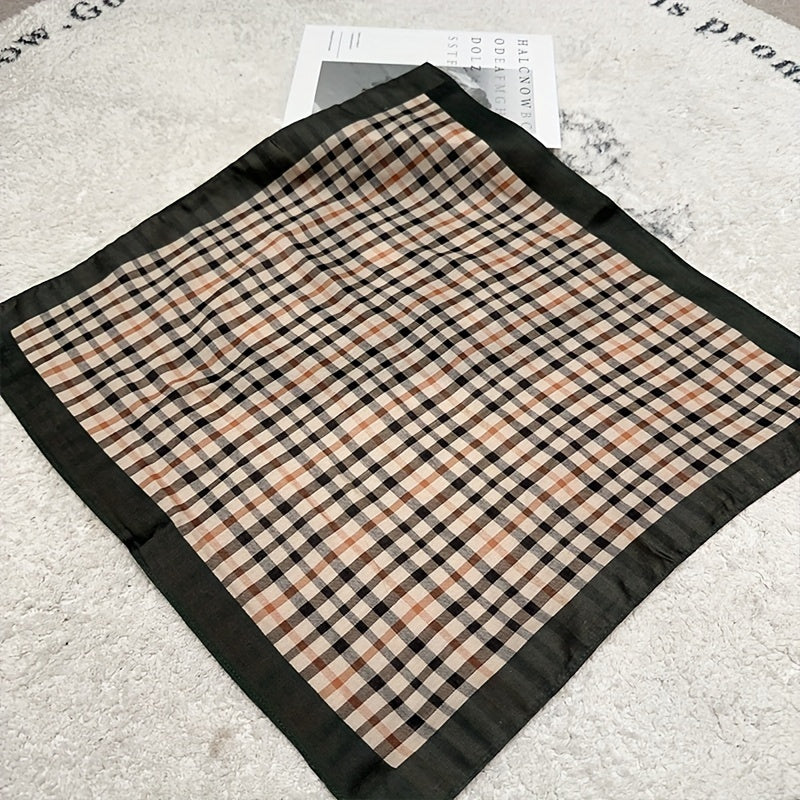 Men's Plaid Cotton Handkerchief and Pocket Square Set Stylish Woven Design Accessories