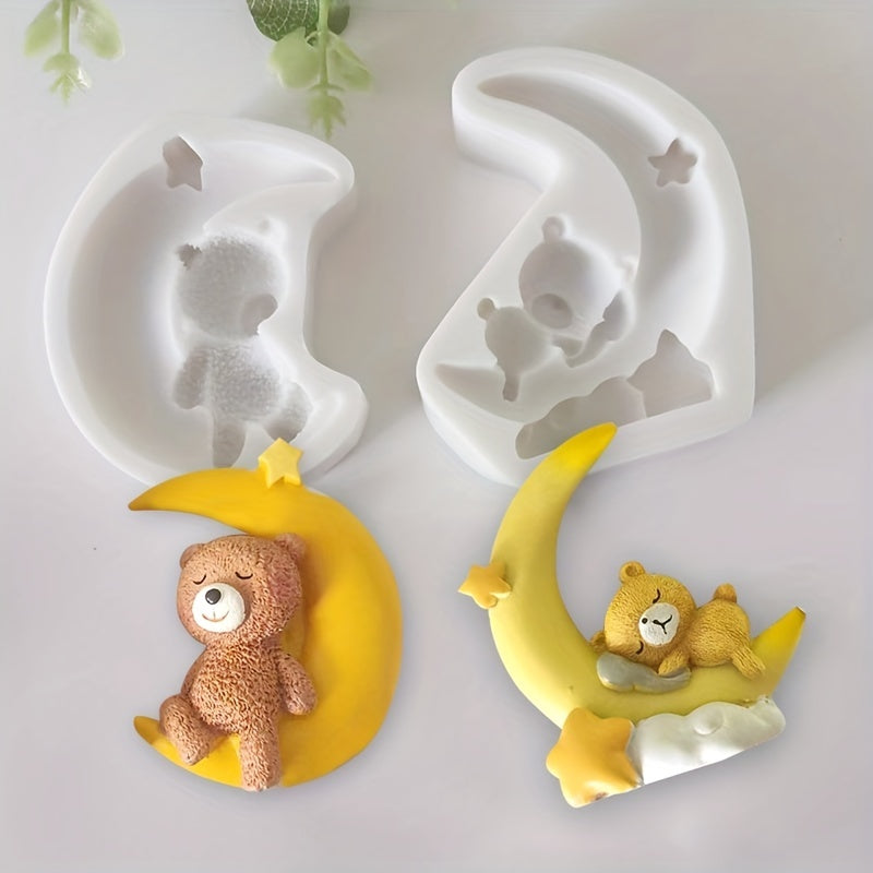 3D Silicone Bear Mold for Baking and Candy Making, Kawaii Sleeping Bear