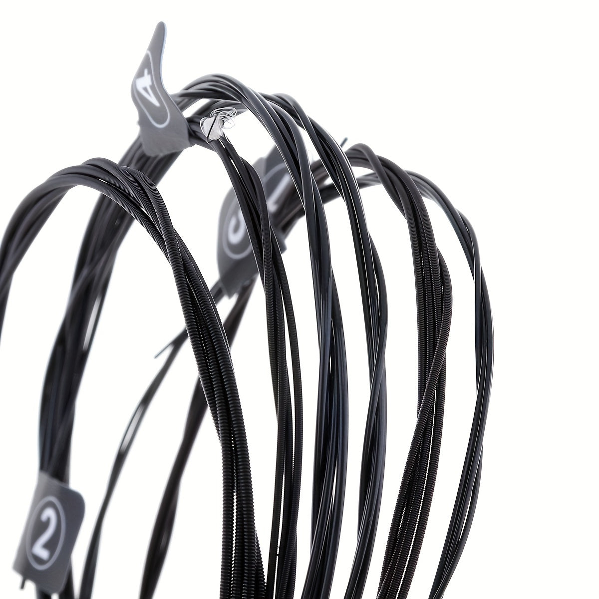 Juego de cuerdas de nylon negro para guitarra clásica 6 piezas, tensión dura 028-045