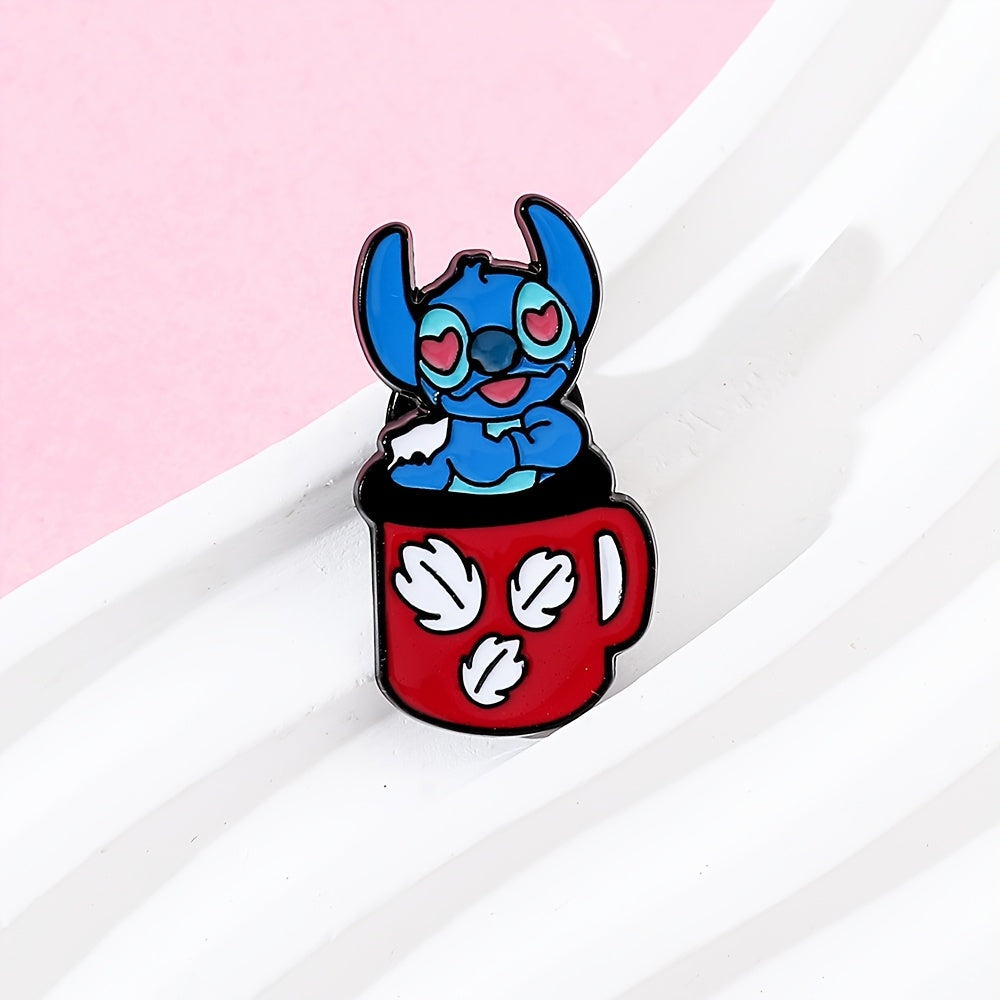 Set of 5 Cartoon Enamel Pins with Ice Cream and Tea Cup Designs for Collectors