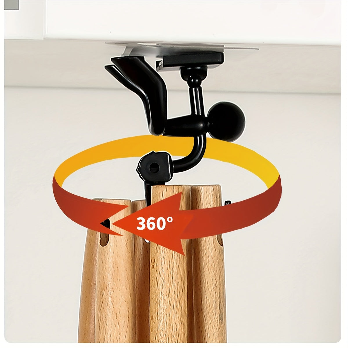360° вращающийся настенный крючок с 6 крючками - легкая установка, самоклеящийся органайзер для