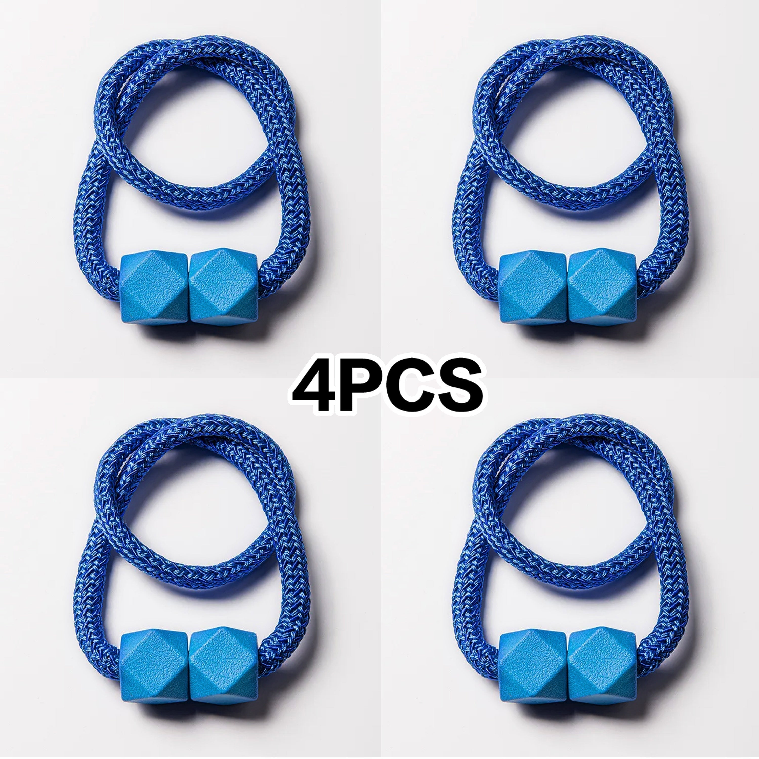 Cube Magnetic Curtain Tiebacks Set 4 Pieces Thick Rope Holdbacks for Bedroom Living Room