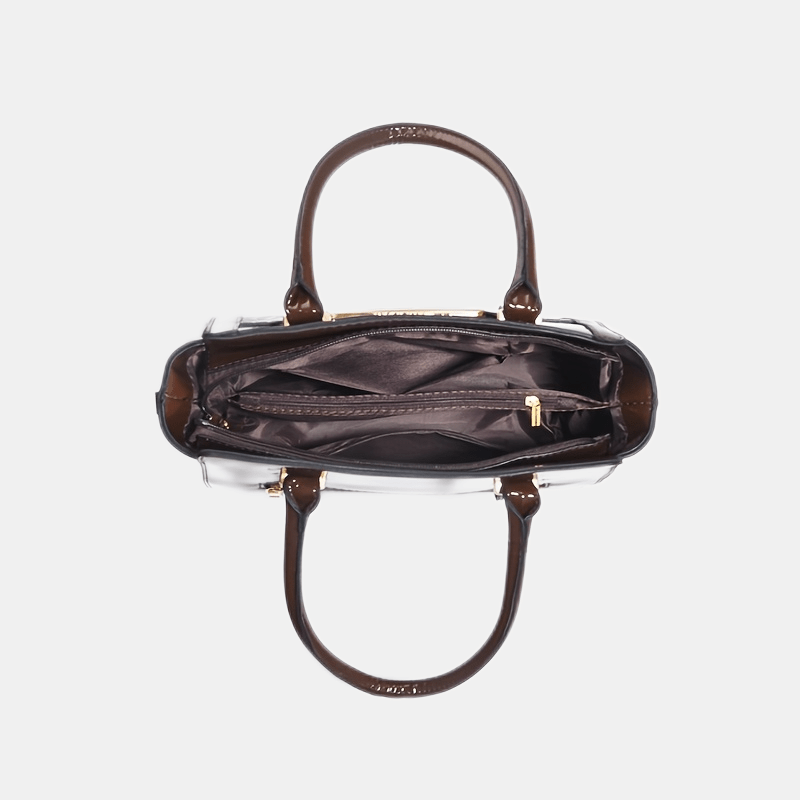 Ayollar uchun katta sig'imli, yaltirab turuvchi ikkita to'plam sumka, krokodil naqshi, yelka yoki kesma foydalanish uchun mos. Ishga borish, tug'ilgan kunlar, uchrashuvlar, biznes uchrashuvlari, norasmiy tadbirlar uchun mukammal.