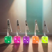 Multicolor Acrylic Dice-Shaped Paper Clip for Office and Tobacco Use
