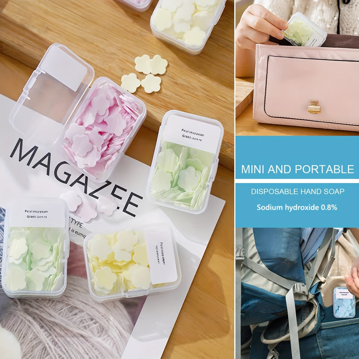 100 Pcs Portable Scented Foaming Hand Soap for Travel Brightening Rose