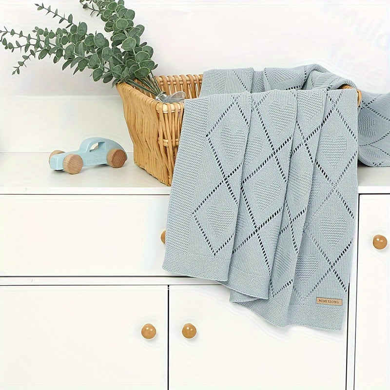 Knitted Hollow Blanket for Air Conditioner and Sofa Covering, Cozy Hugging Wrap