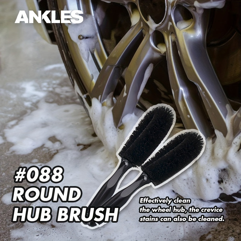 Унисекс черная круглая щетка для колесных ступиц, инструмент для чистки автомобиля, мойка шин
