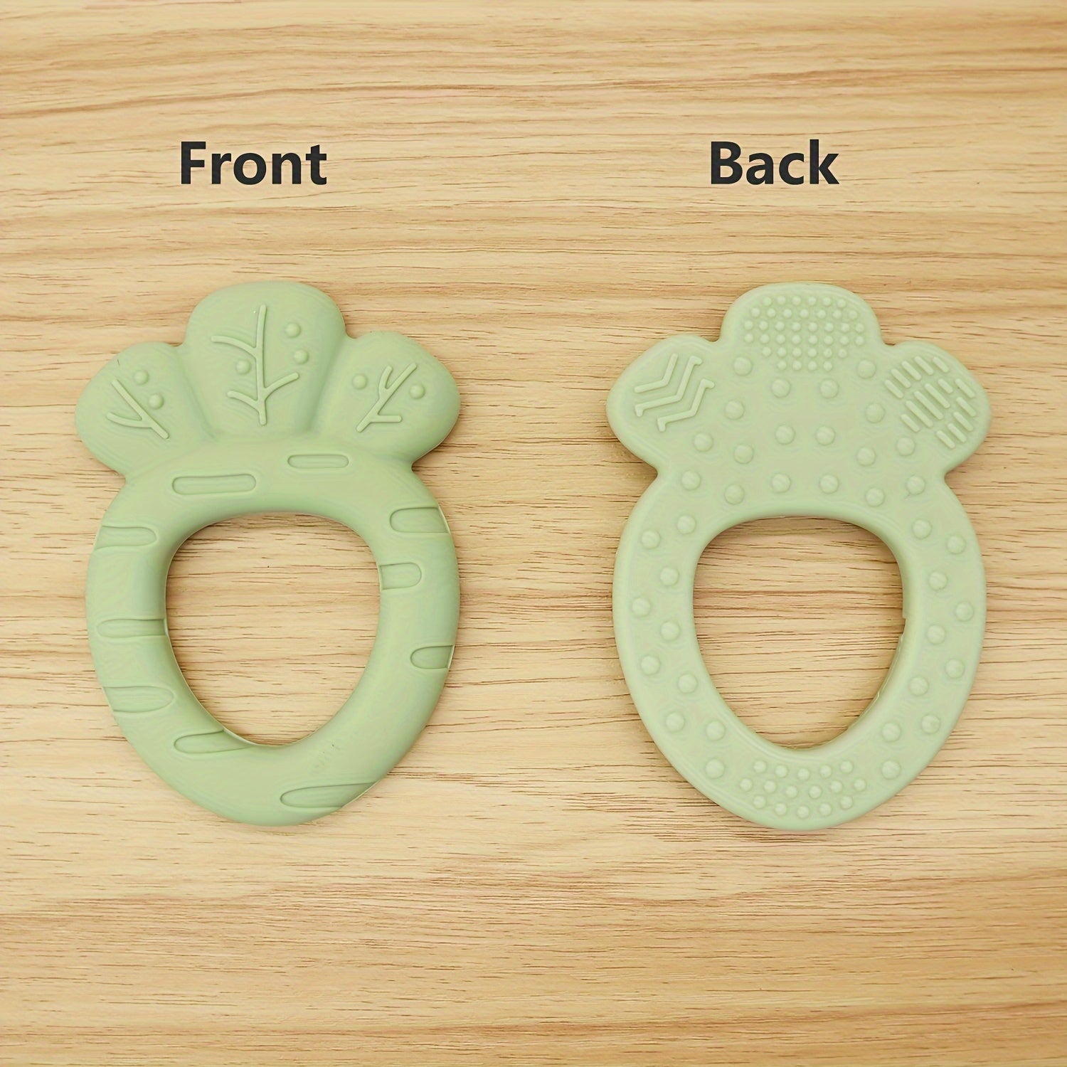 Mordedor de silicona para niños en forma de zanahoria, libre de BPA, de grado alimenticio, fácil de lavar, calmante para encías sensibles