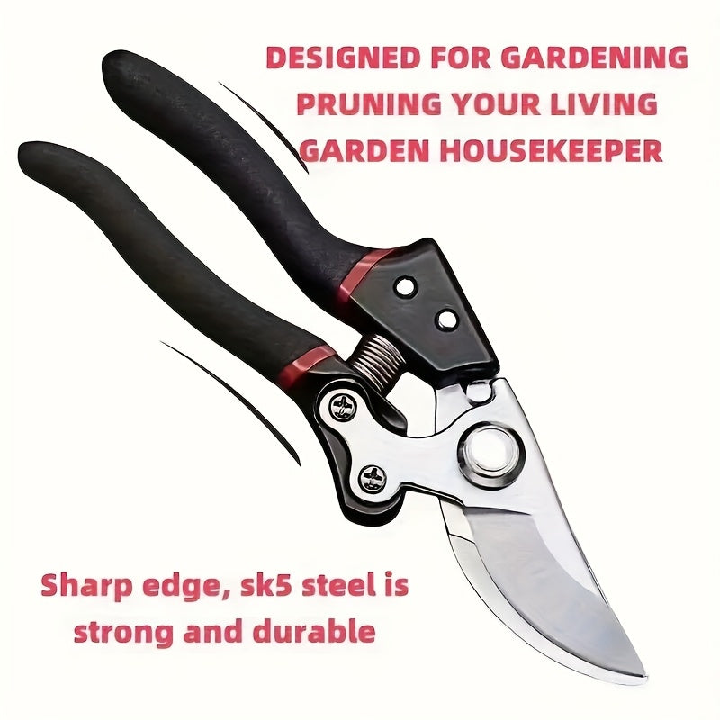 Japanese Garden Pruning Shears, Carbon Steel Blades, Bypass, Vintage Style