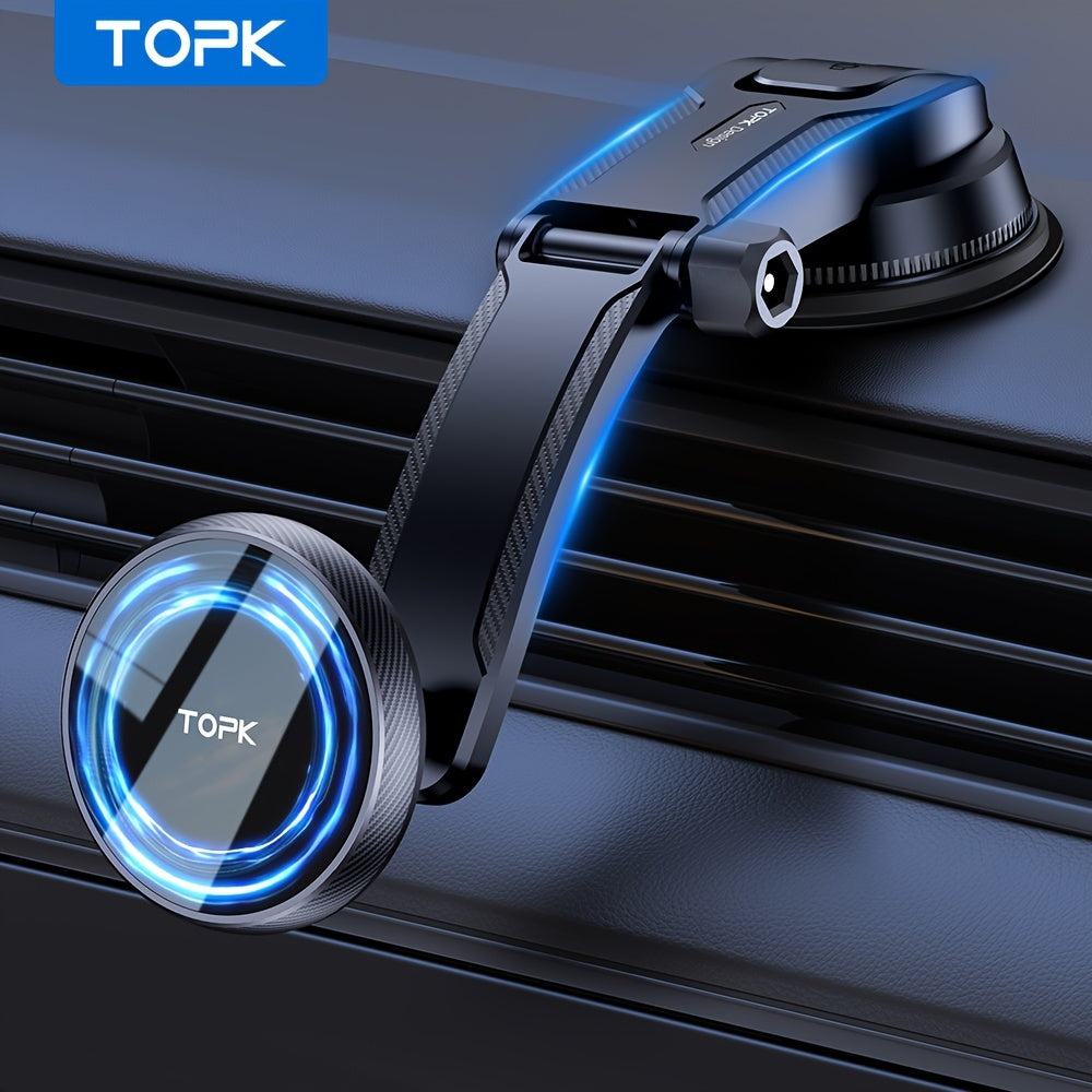 Magnetic Car Phone Mount Adjustable Horizontal Vertical Single Hand Holder for iPhone