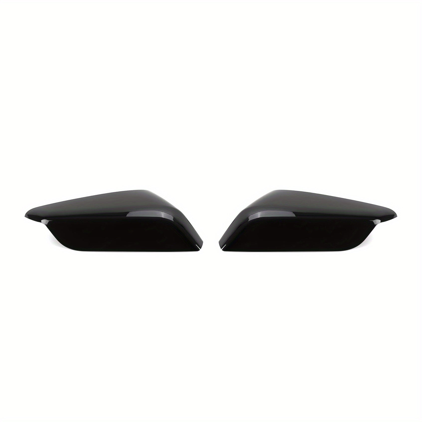 Pair of 2 Black Plastic Mirror Covers for Malibu 2016-2022 Convex Lens