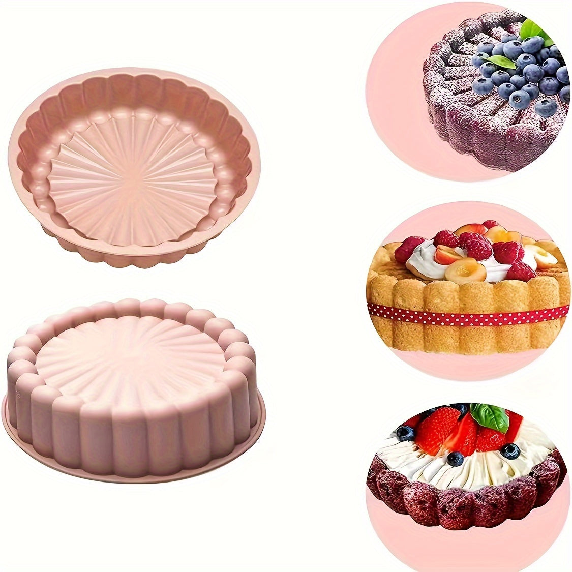 Multi-Purpose 19.99cm Silicone Cake Mold Nonstick for Baking and Celebrations