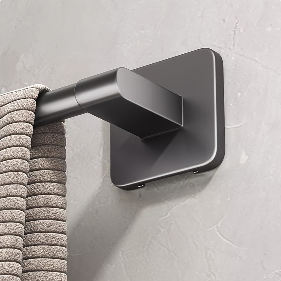 Organizador de barra de toallas para baño sin taladro, resistente a la oxidación, montado en la pared, con soporte para zapatillas, ahorra espacio