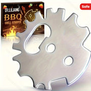 Herramienta de raspador de parrilla de acero inoxidable con abrebotellas para rejillas de barbacoa