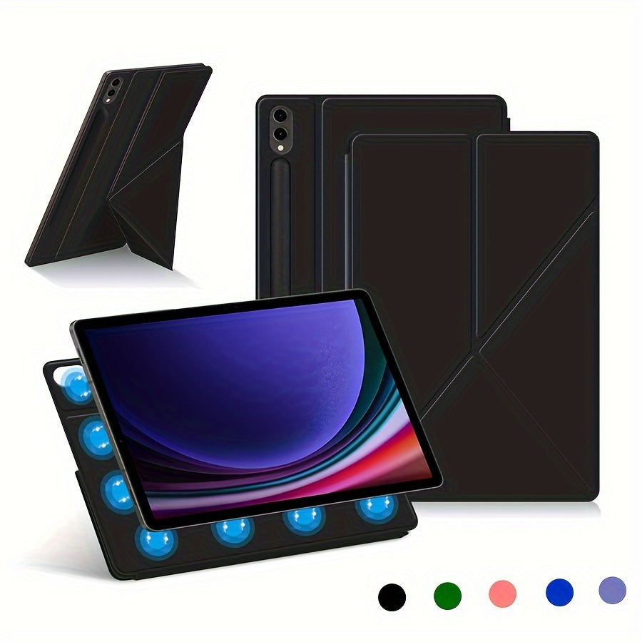 Faux Leather Tablet Cover for Samsung Galaxy Tab S9+ and S9 FE+ with Magnetic Closure and Adjustable Stand