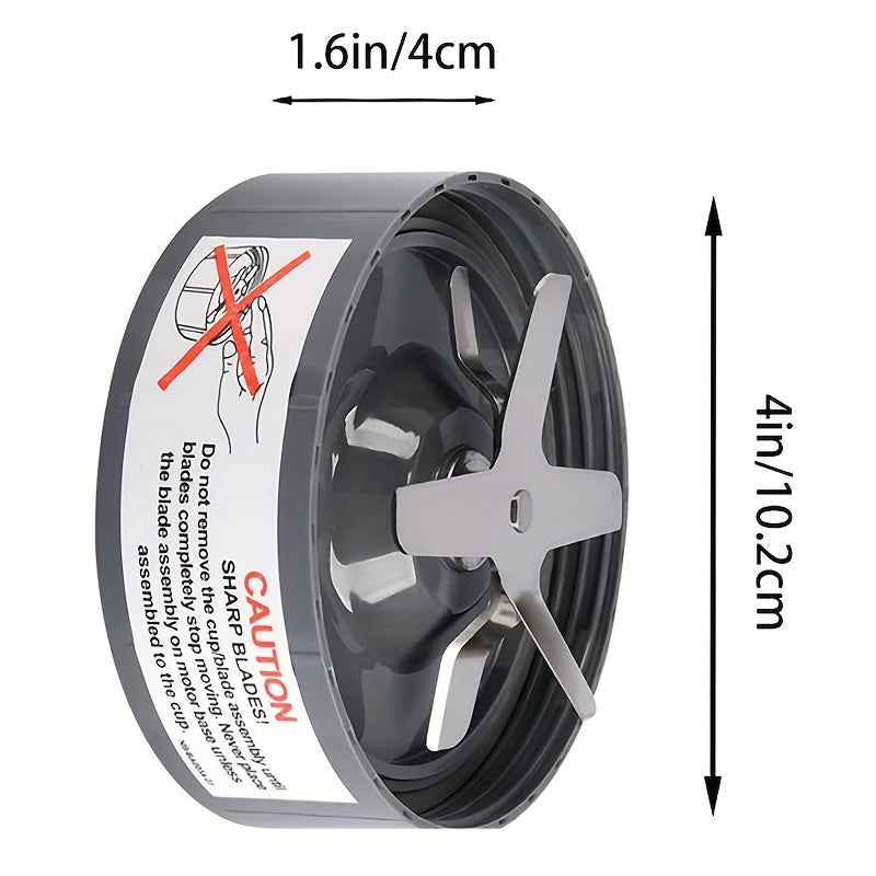 NutriBullet 600W/900W Pro uchun zanglamaydigan po'latdan yasalgan ekstraktor pichog'i - silikon kauchuk muhrlar va O-ringlar bilan mos keladi - blender uchun oziq-ovqat xavfsizligi bo'yicha almashtirish qismi