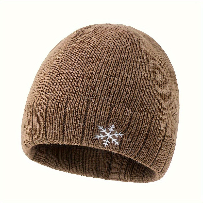 Thick Knitted Thermal Fleece Hat for Autumn Winter Warm Beanie