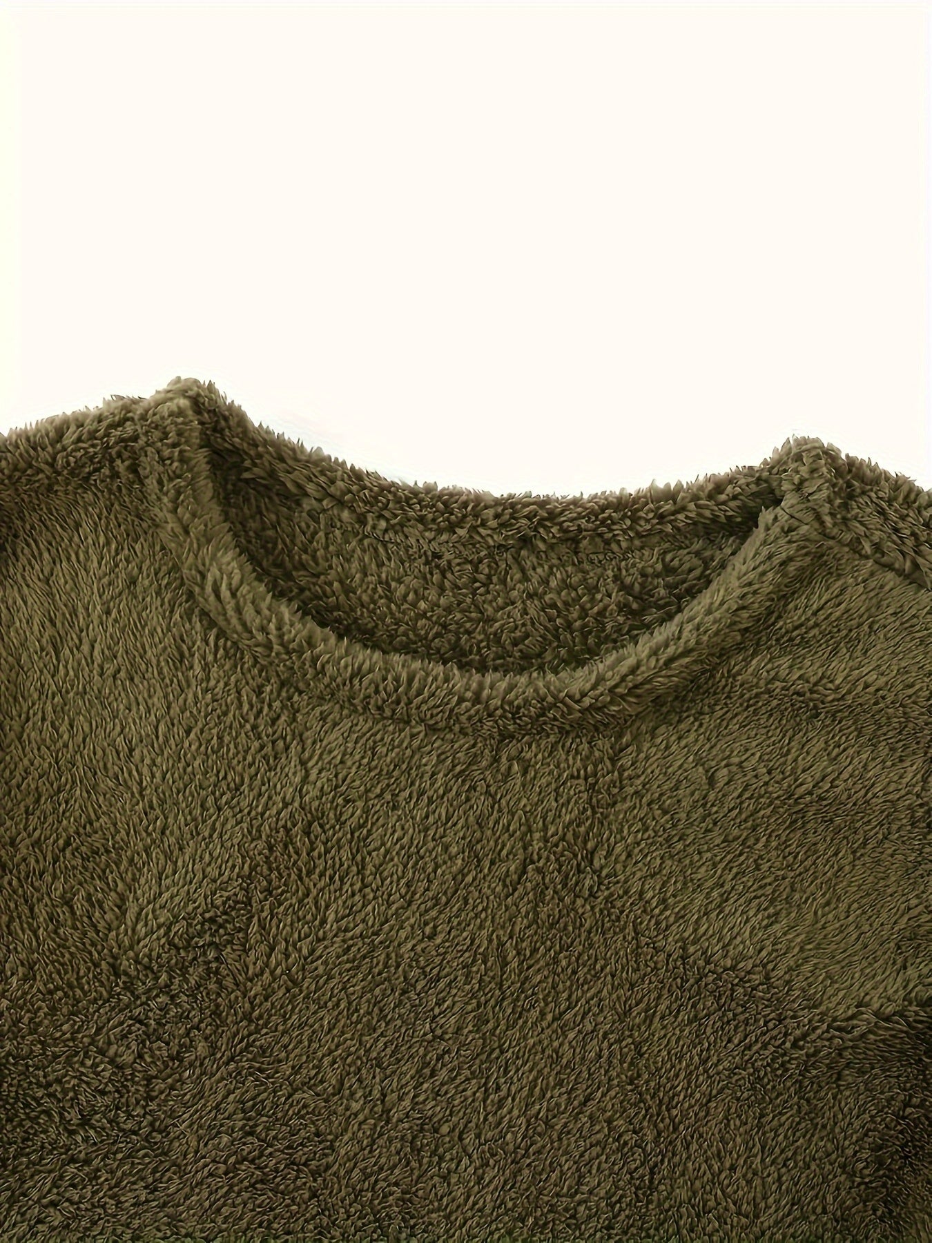 Women's Fleece Lounge Top with Pockets Crew Neck Fall Winter Solid