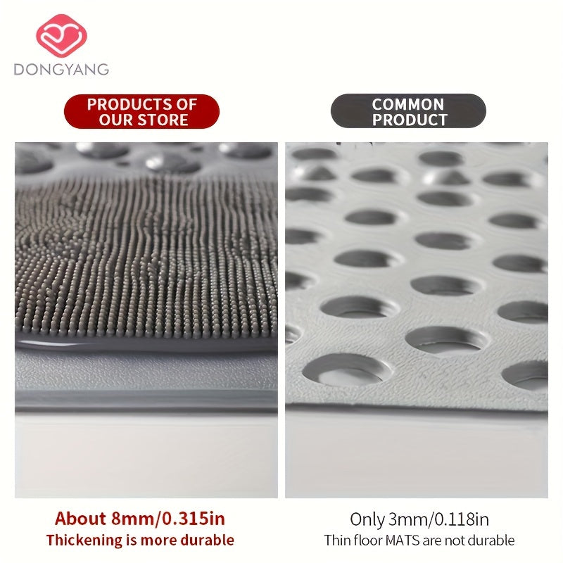 Anti-Slip Shower Mat with Drain Holes and Suction Cups for Bathroom Safety