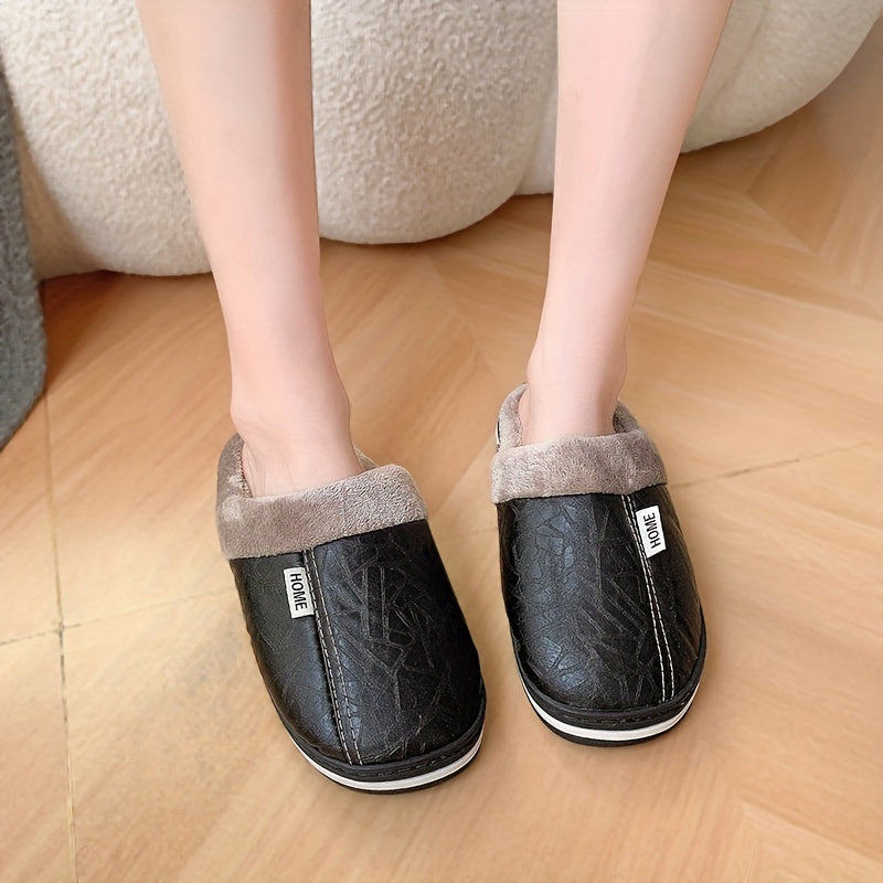 Erkaklar va ayollar uchun mo'ljallangan, plash bilan qoplangan, issiq, sirpanmaydigan, ichki va tashqi foydalanish uchun qishda mo'ljallangan dark blue uy va tashqi makon uchun shippaklar