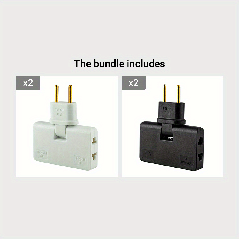 3-in-1 Rotating Outlet Adapter Swivels 180° US EU Plug 1500W Power for Home