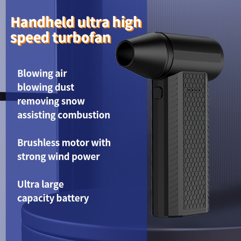 Portativ Mini Turbo Jet Simsiz Qo'l Dust Blower 8000mAh Li-ion Qayta Zaryadlanadigan Batareya, USB Zaryadlash, Avtomobillar, Klaviaturalar, Avtomobil O'rindiqlari va Grillar uchun Ko'p Maqsadli Havo Tozalagich